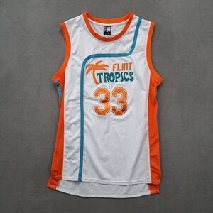 Flint Tropics XXL Basketball Jersey #33 Moon 2XL White Orange Teal Athletic